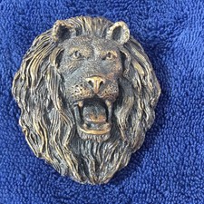Vintage Indiana Metal Craft Bronze Lion Head Belt Buckle 1980