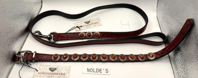 Northern Moods (M) Zurich Py Red 14''-17'' Dog Collar & 4ft.  Leash DS101B1TF1907