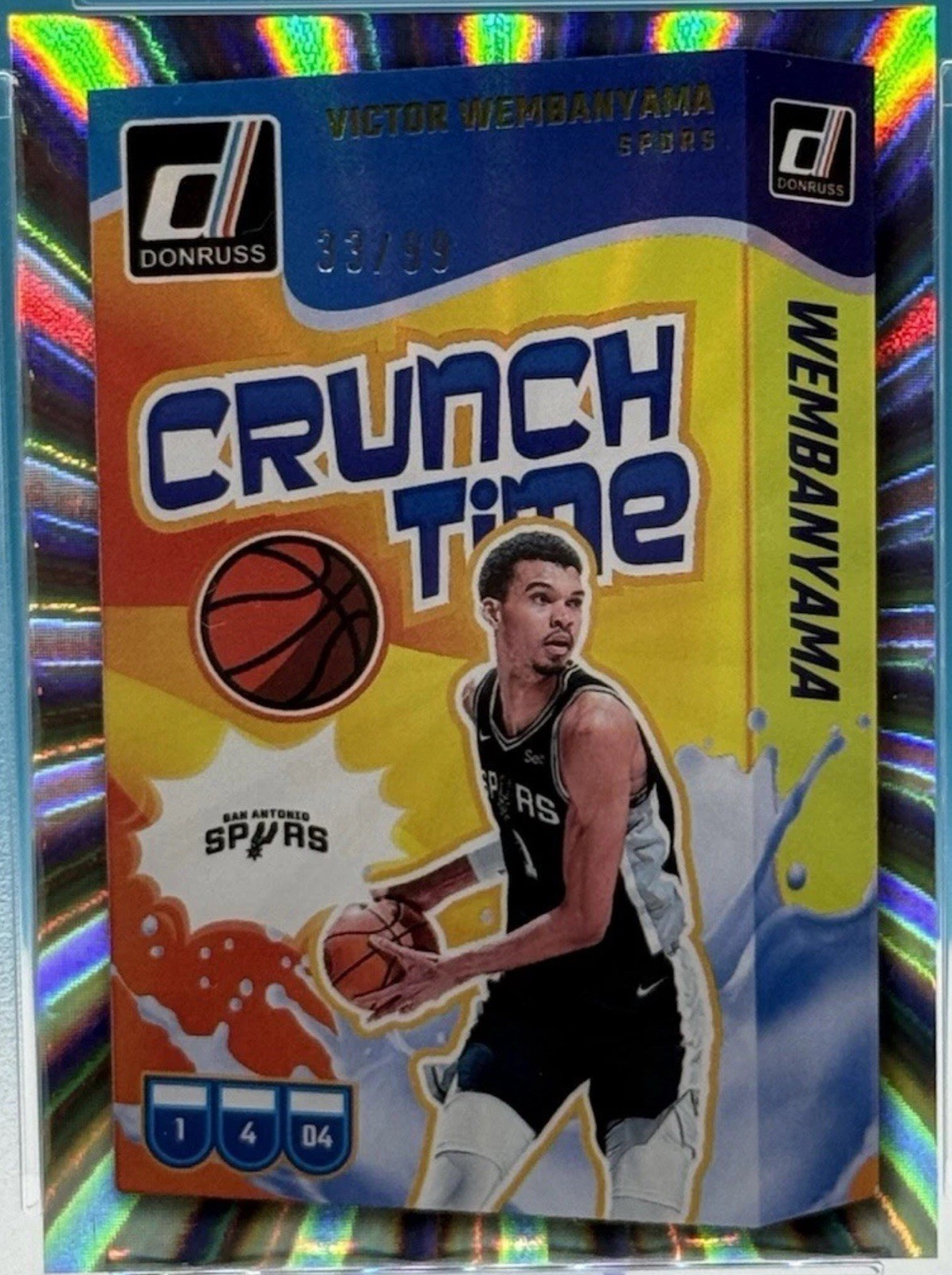 Panini Donruss 2024-25 Crunch Time Victor Wembanyama #2 Holo Laser 33/99 PSA 9