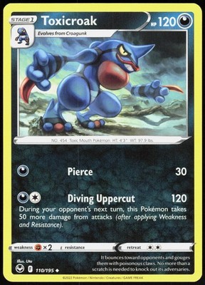 Silver Tempest Toxicroak 110/195 Uncommon Pokemon NM/M