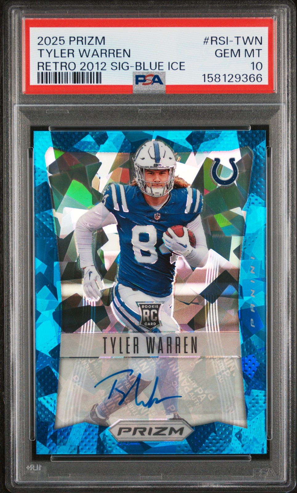 Tyler Warren Panini Prizm Retro 2012 Signatures #RSITWN Blue Ice