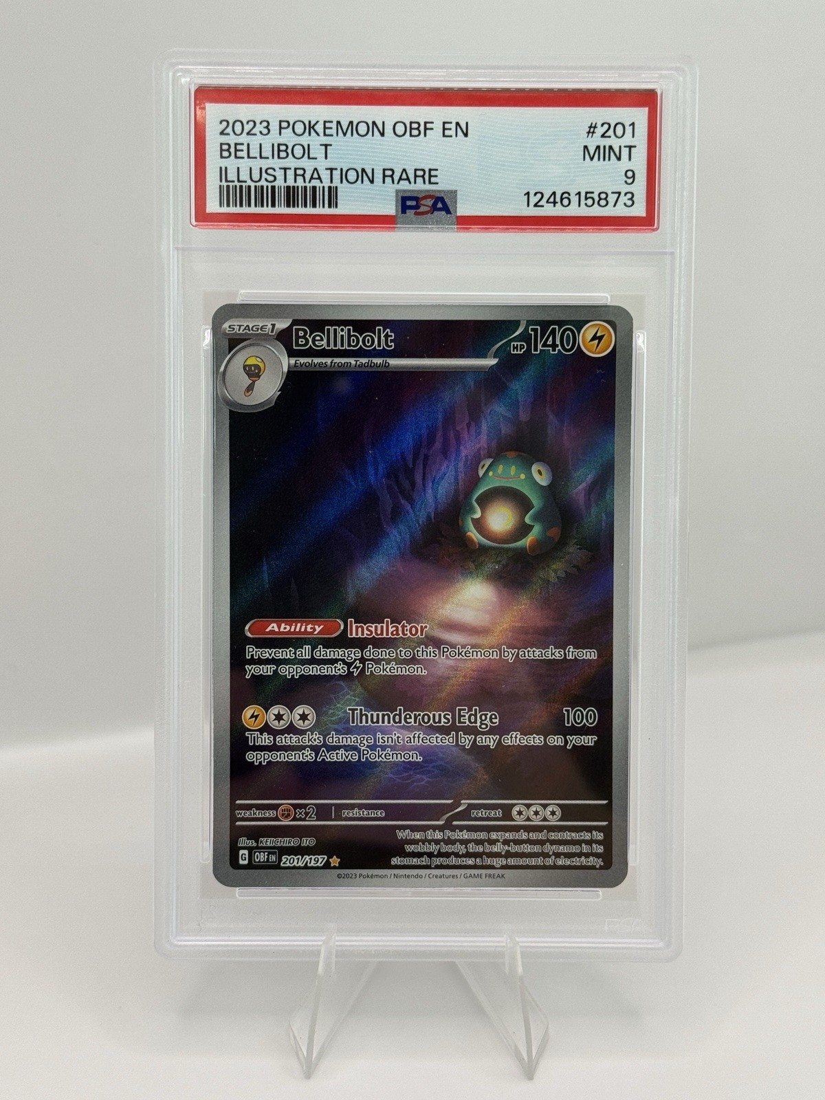 Bellibolt 201/197 Sv03: Obsidian Flames Holo Full Art Psa 9