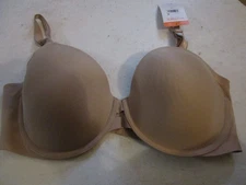 New Warners Womens No Side Effects Comfort Bra Underwire Lightly Lined 38D Tan