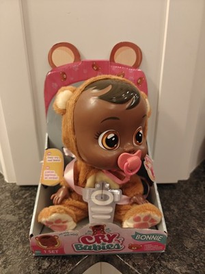 Cry Babies African American Interactive Doll Girls Toy Fuzzy Bear Outfit