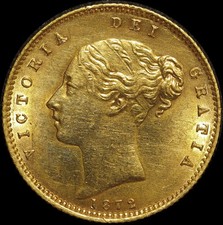 1872 Sydney Young Head Half Sovereign about EF