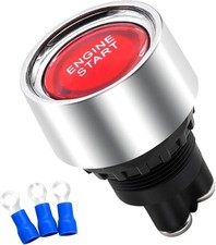 Push Start Ignition Switch 12V DC, Start Engine Button Stater ON - Color: Red