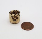 Mini Tohono O'odham Basket 5/8" H Coyote Tracks Yucca Devil's Claw LZMB18 — photo 2