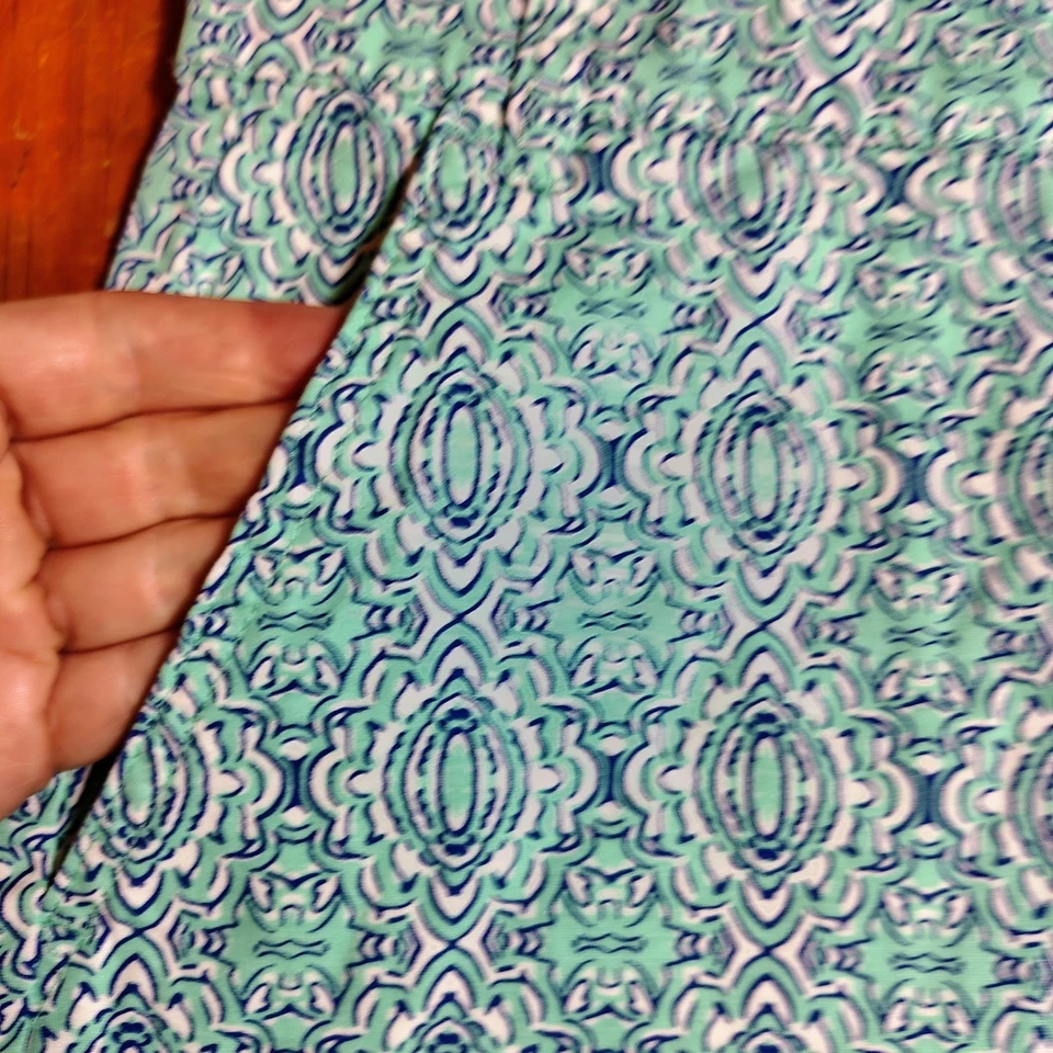 Pantalones cortos estampados para mujer Caribbean Joe talla 10 azul verde Foto 3 de 4