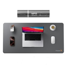 MP10 Leather Desk Mat Large Mouse Pad NonSlip PU Protector 31.5x15.8" Gray
