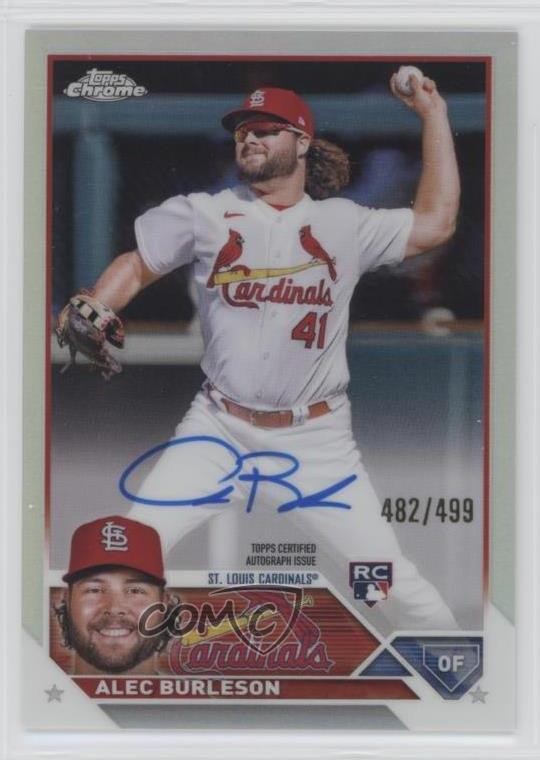 2023 Topps Chrome Rookie Auto Refractor 482/499 Alec Burleson #RA-AB Auto 0io