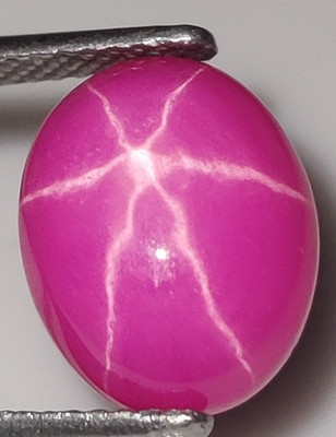 Natural Certified Mogok 6 Rays STAR Pink Ruby 7x10 MM Oval Stunning Gemstone