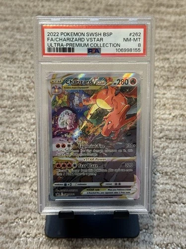 2022 POKEMON SWSH ULTRA-PREMIUM COLLECTION #262 FULL ART/CHARIZARD VSTAR PSA 8