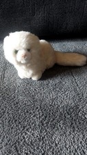 Vtg Russ Nikki White Long Hair Persian Plush Cat Kitten Green Eyes Stuffed Toy