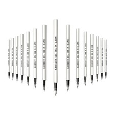 15 PCS Black Gel Pen Refills, 0.5mm Fine Point, Retractable, Smooth, Bulk Pack