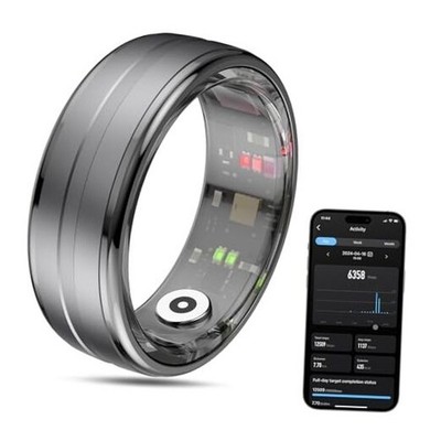 Smart Ring Health Tracker for Men/Women,Fitness Ring Sleep Tracker,Fast 8 Black
