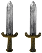 Nicky Bigs Novelties Plastic Roman Pirate Short Sword Prop Gold Medieval Dagger