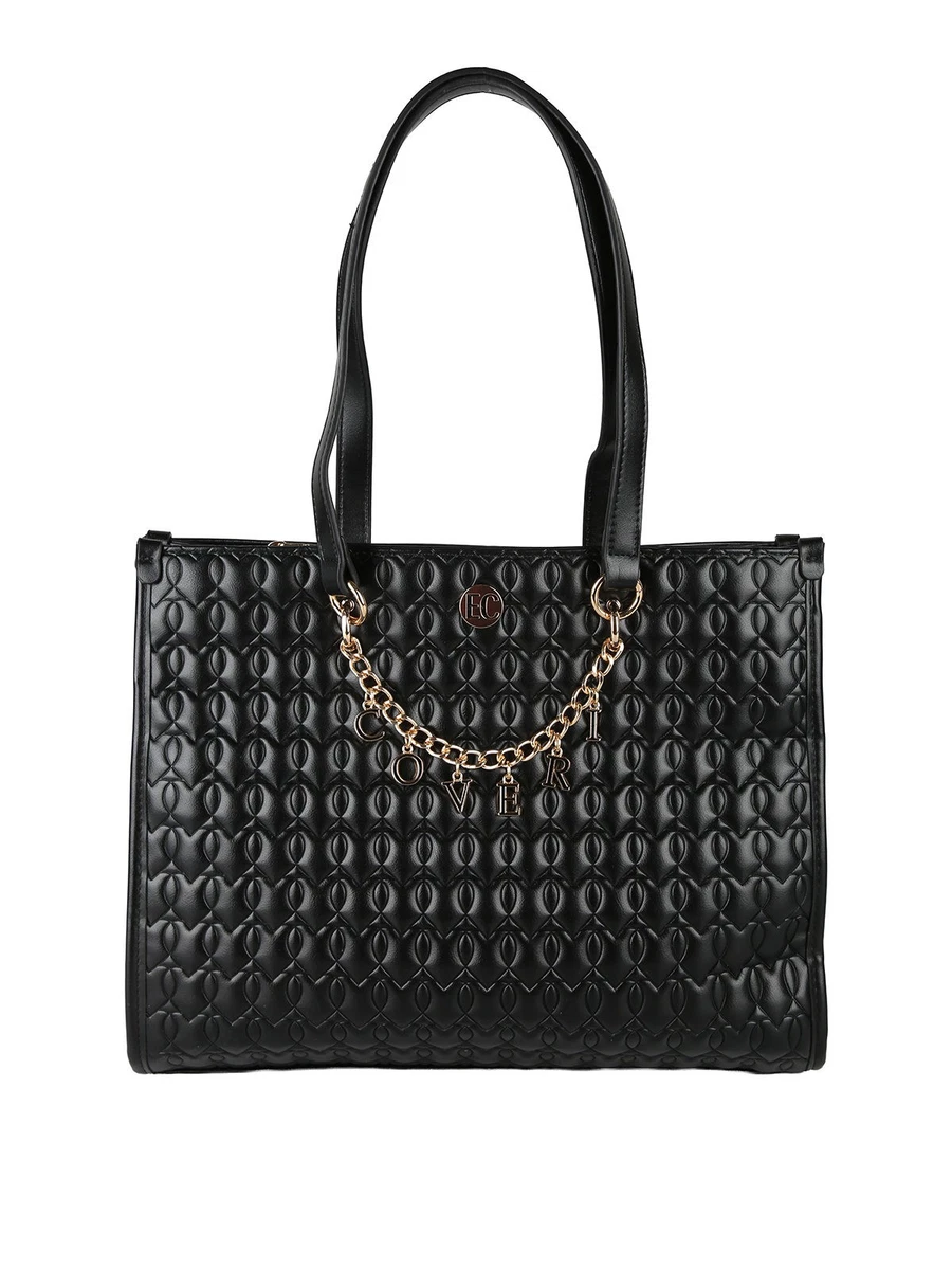 COVERI COLLECTION Borsa Donna Vintage In Ecopelle – Manici E Tracolla Regolabile Rimovibile – ART. 5245-1 (32x38x15 Cm)