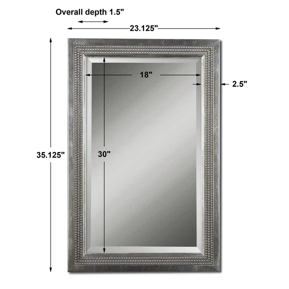 Espejo biselado tocador triple cuentas plateado Uttermost 14411 B Foto 2 de 3