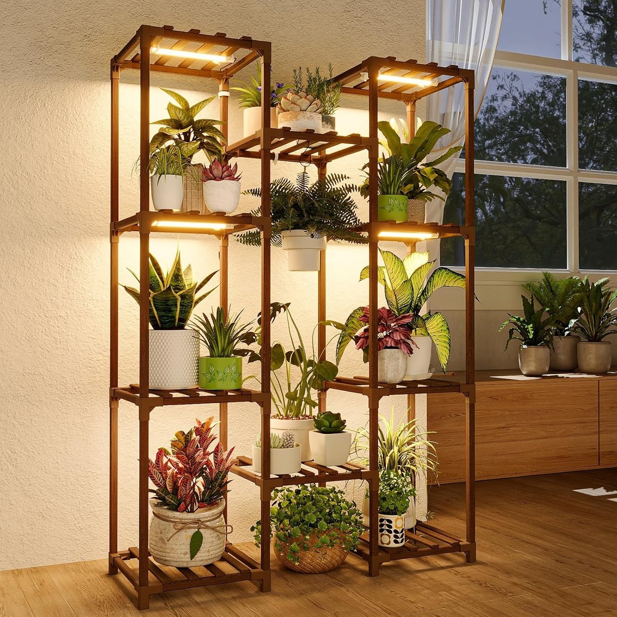 plant indoor stand Japandi Corner Plant Stand | Home Decor
