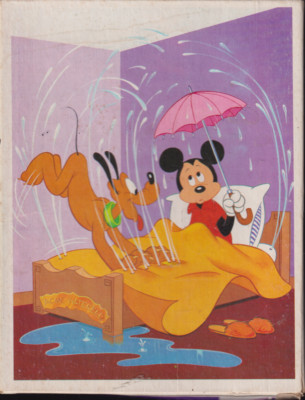 Vintage Whitman Disney Mickey Pluto Waterbed 100 Piece 12'' x 16'' Puzzle