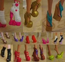 10pairs/lot Colorful Doll Accessory Shoes For Monster Demon Doll Boots High-heel