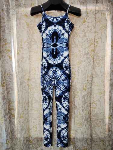 Roma Concept Women's Large Tie Dye One Piece Jumpsuit Blue White Catsuit - Picture 2 of 12