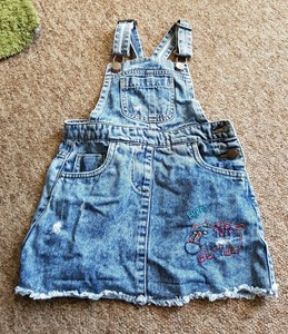 next girls denim pinafore