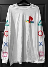 Sony PlayStation Remote Control Console Button Symbols Long-Sleeve Sz.XL T-Shirt