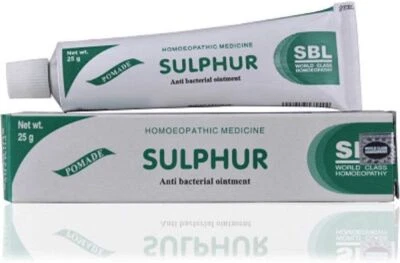 SBL SULPHUR 10% OINTMENT For Acne Eczema Mites, Scabies Blackheads 25g free shipping