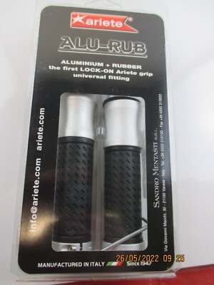 Lenkergriffe Motorrad Ariete Alu Rub Schwarz-Silber offen ( 322 MZ )
