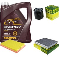 MANN-FILTER Inspektionspaket 5L Mannol Energy Combi Ll 5W-30 FüR Vw Fox 1.4