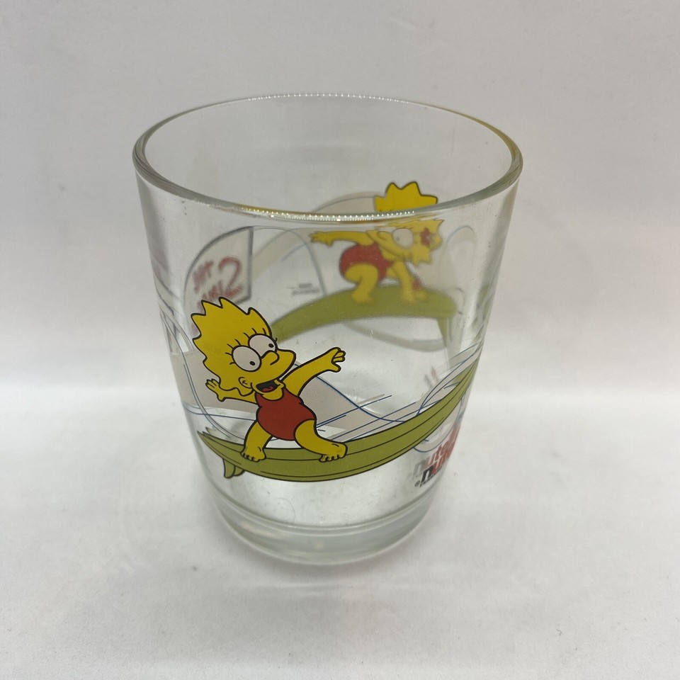 5x The Simpsons Vintage Drinking Glasses Hungry Jacks & Nutella 1994