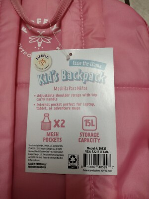 その他 para NWT Kid's Girl's Pink Llama Backpack By Firefly Outdoor Gear