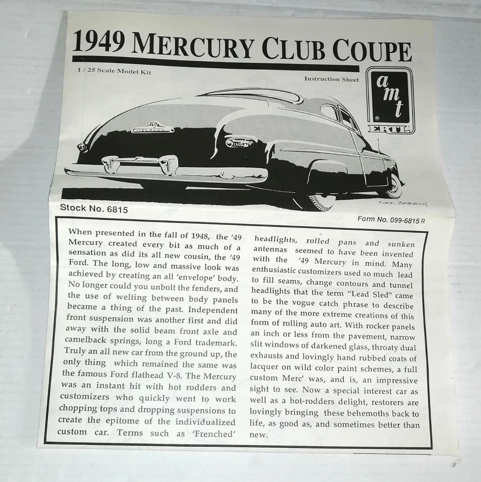 AMT ERTL 1/25 131 MERCURY SEDAN 1949 N.6815KIT MONTAGGIO - Immagine 4 di 4