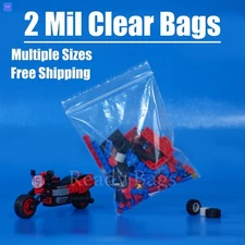 2Mil Zip Assorted Clear Plastic Reclosable Bags Zipper Seal Lock Jewelry Baggies