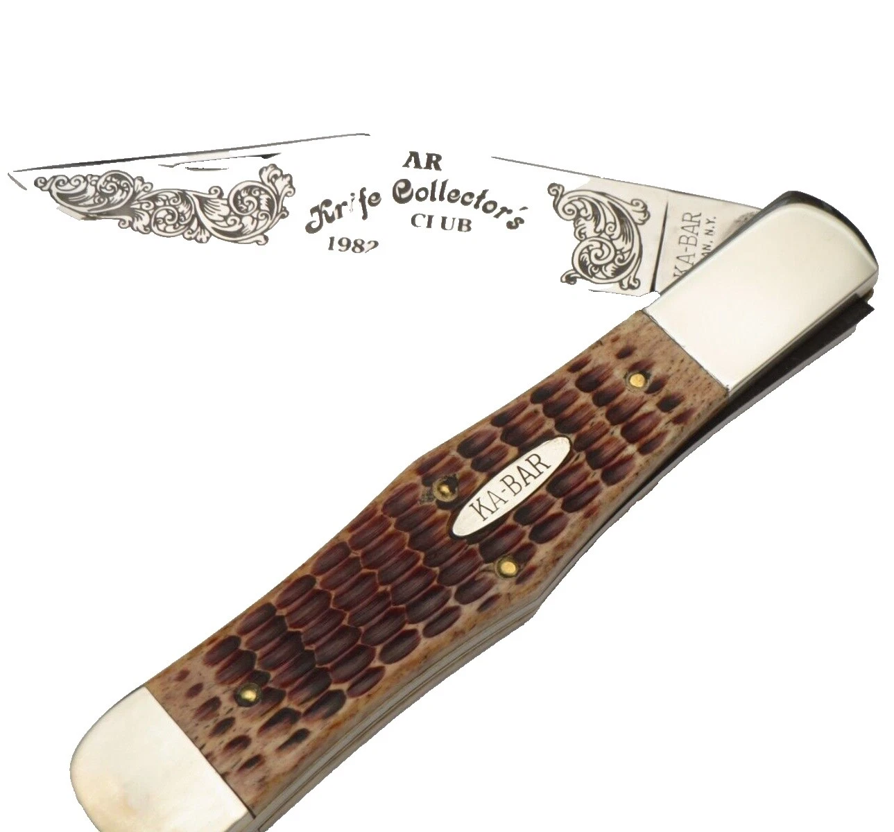 KA-BAR Ambidextrous Bone Handle Collectible Folding Knives