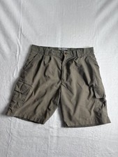 VTG Ocean Pacific OP Green Shorts Men's Waist 35" x 9" Inseam Broken Zipper 