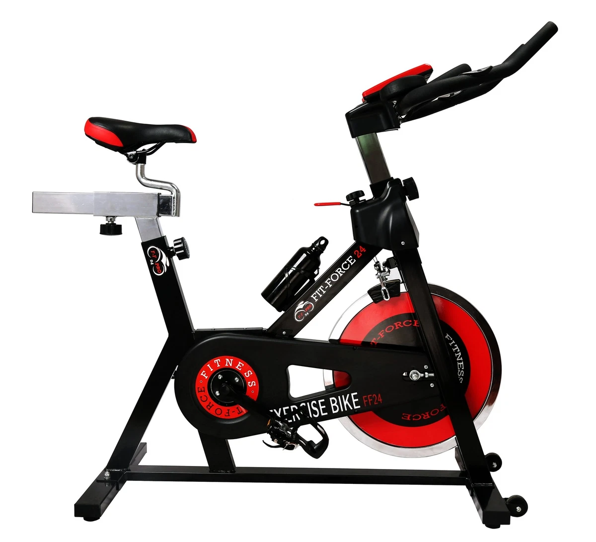 Fit Force Static Bike with 24kg Steering Wheel Black