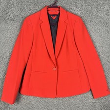 Tommy Hilfiger One-Button Blazer Red Womens Sz 4 Lined Career Office Speaker EUC