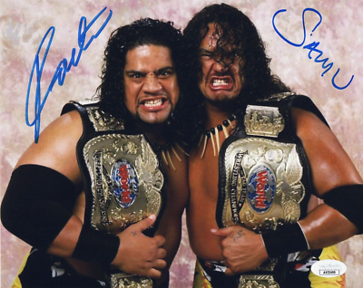 Headshrinkers WWF WWE Fatu & Samu Signed Autograph 8x10 Photo w