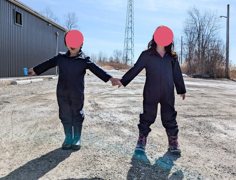 Canadian Made Kids Coveralls NEW! Navy Blue, poly/cotton blend with zipper - Image 2 of 4