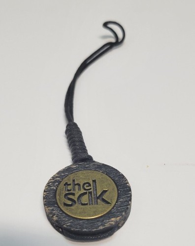 Black Vintage The Sak Replacement Bag Charm Hangtag Wood and Brass - Picture 2 of 3