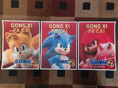 Sonic the Hedgehog 2  11'' X 14.5'' Collector's Movie Posters ( Set of 3 )