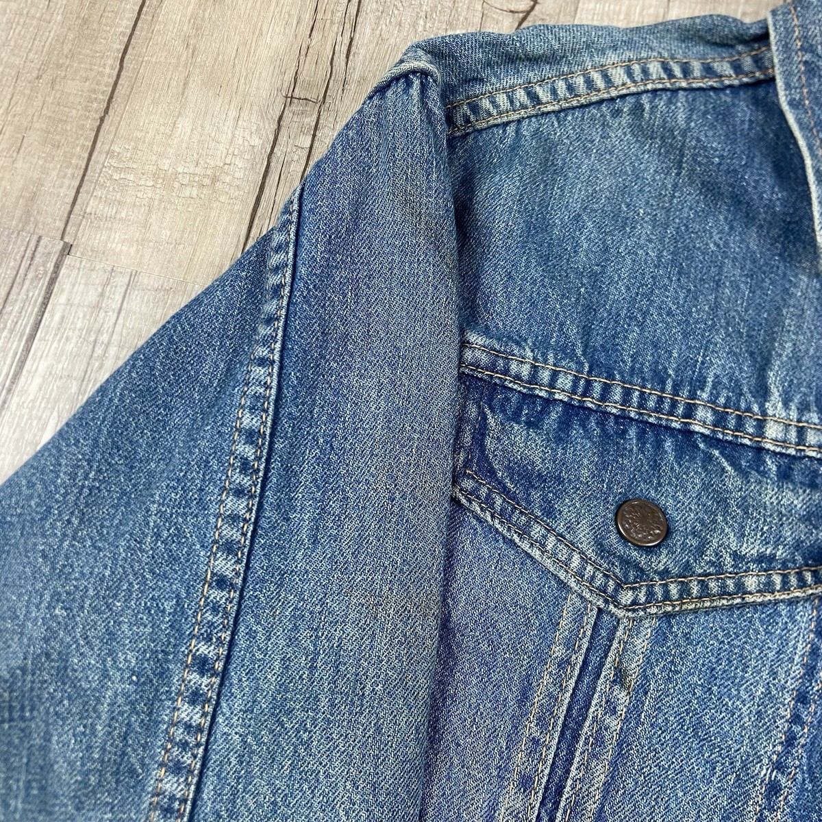 Vintage 60/70s JC Penney's Snap Denim Jacket Faded Size