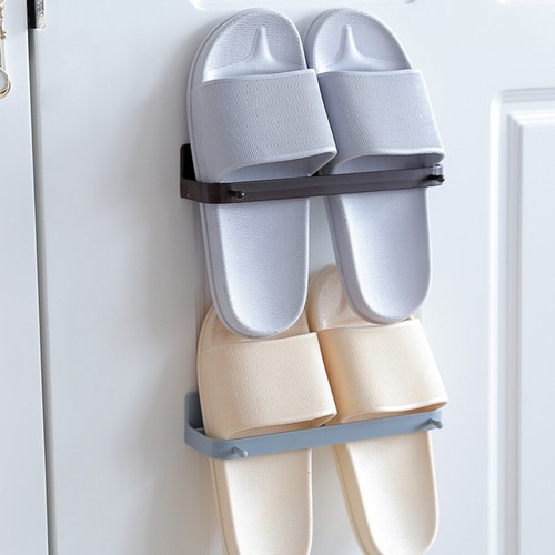 Wall Mounted Shoe Rack Slipper Racks Sticky Shoes Holder Storage Shelf - Bild 3 von 11