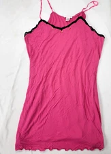 Shadowline Women's Pink Short Nightgown Gown Black Trim NEW NOS Size 3X Sexy