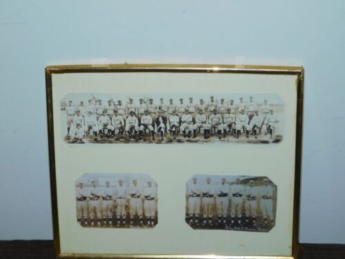 VINTAGE 10" X 8 1/4" FRAMED 1930S PRINT PHOTO NEW YORK YANKEES BASEBALL TEAM+ - Picture 1 of 13