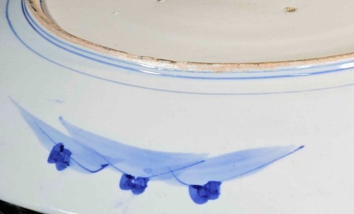 Antique Japanese Meiji Era Cobalt blue & white Imari Porcelain Charger 18 1/4" - Picture 20 of 23