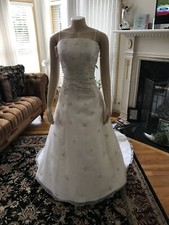 Rena Koh White Sleeveless Silk Blend Wedding Gown Size 10 New With Tags