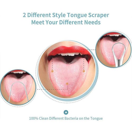 Tongue Scraper Cleaner Steel Bad Breath for Dental Care Tools 2024 New - Foto 12 di 15